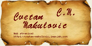Cvetan Makulović vizit kartica